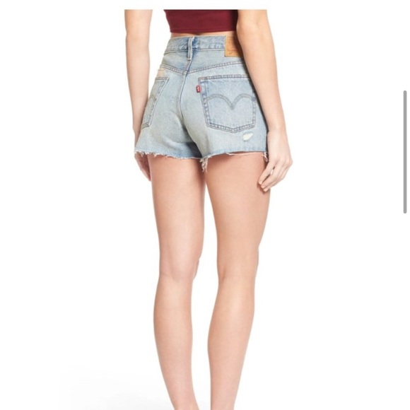 Levi's '501' Patchwork Denim Shorts size 29 - Picture 2 of 10